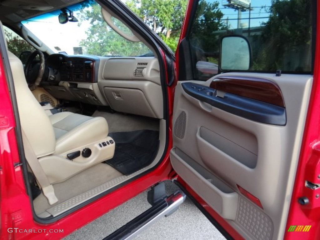 2005 F250 Super Duty Lariat Crew Cab 4x4 - Red Clearcoat / Tan photo #12
