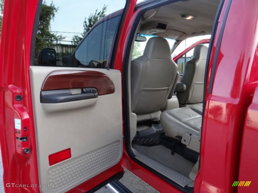 2005 F250 Super Duty Lariat Crew Cab 4x4 - Red Clearcoat / Tan photo #14