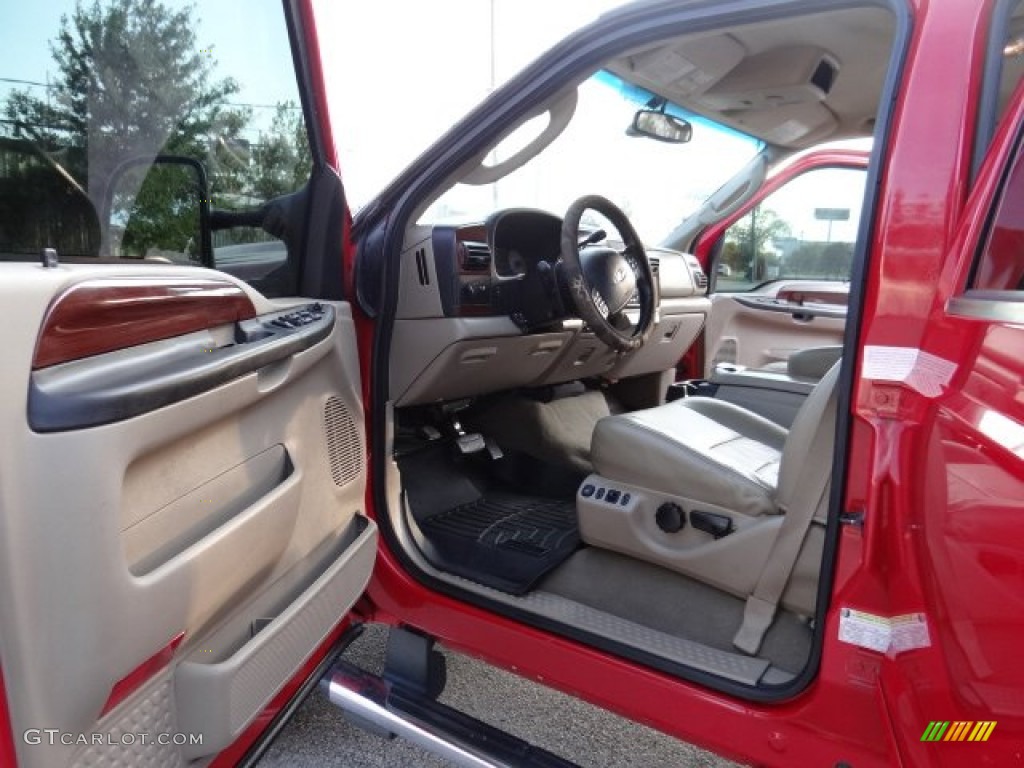 2005 F250 Super Duty Lariat Crew Cab 4x4 - Red Clearcoat / Tan photo #15