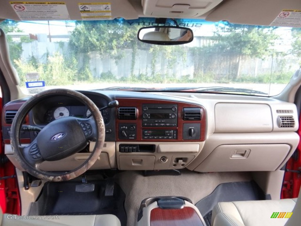 2005 F250 Super Duty Lariat Crew Cab 4x4 - Red Clearcoat / Tan photo #16