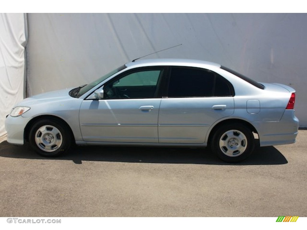 2005 Civic Hybrid Sedan - Opal Silver Blue Metallic / Gray photo #9