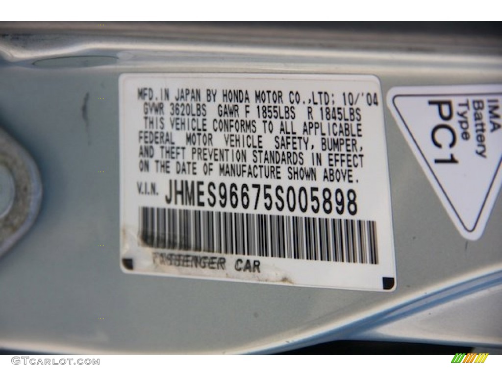 2005 Civic Hybrid Sedan - Opal Silver Blue Metallic / Gray photo #32