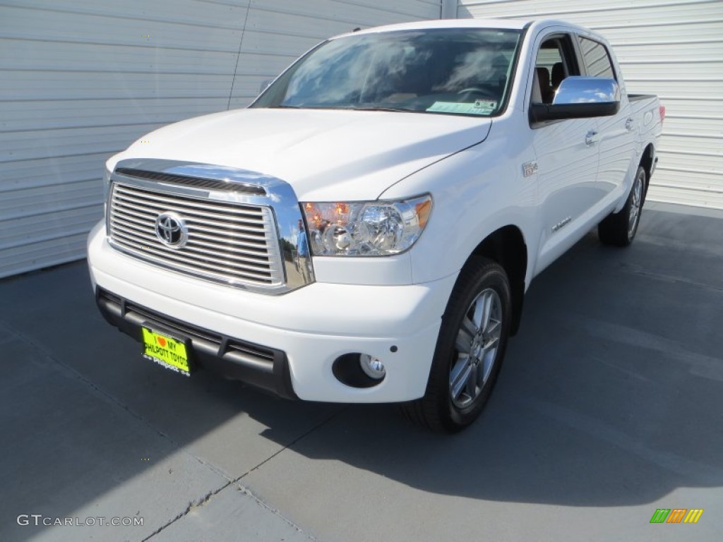 2012 Tundra Limited CrewMax 4x4 - Super White / Red Rock photo #7