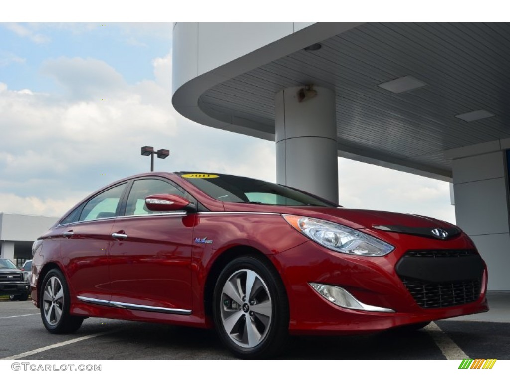 2011 Sonata Hybrid - Venetian Red / Camel photo #1