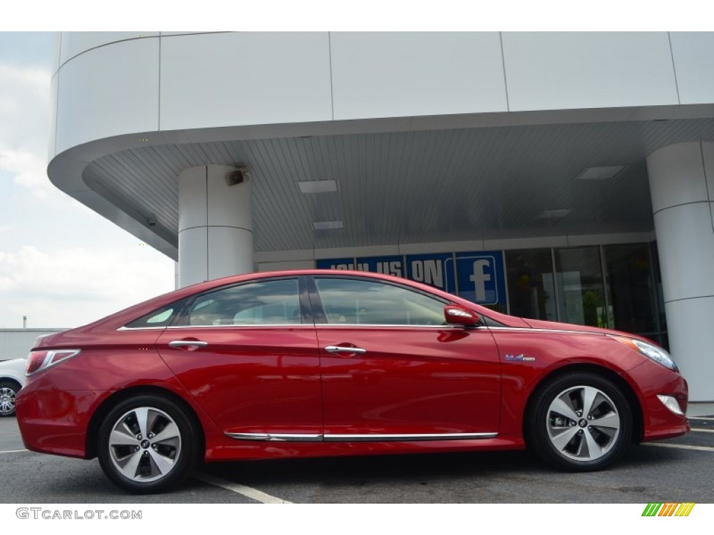 2011 Sonata Hybrid - Venetian Red / Camel photo #2