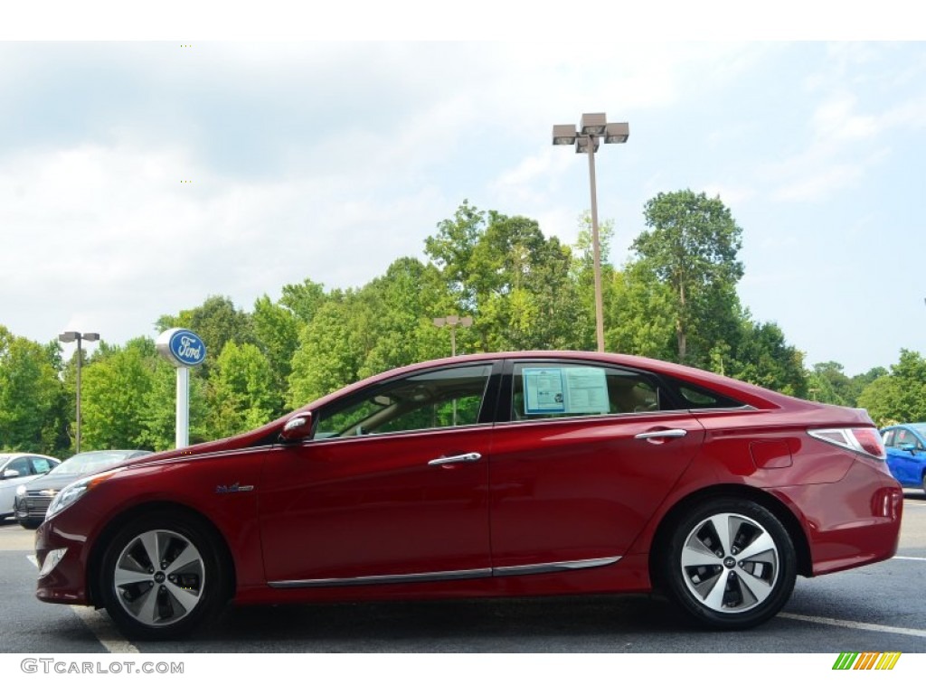 2011 Sonata Hybrid - Venetian Red / Camel photo #5