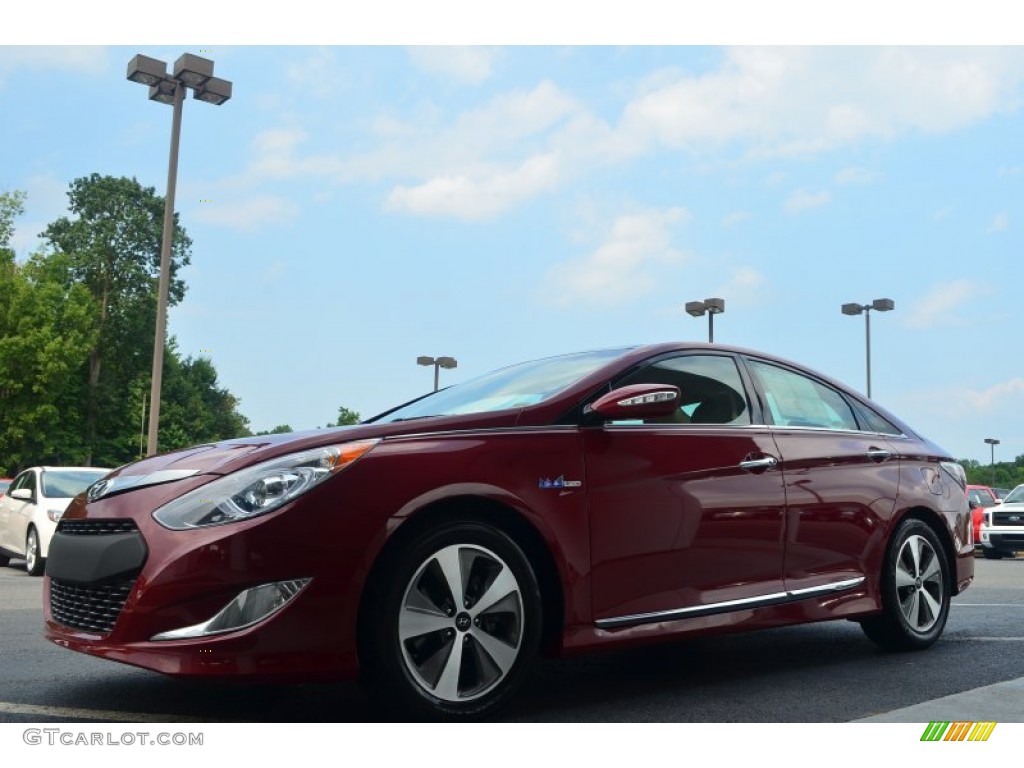 2011 Sonata Hybrid - Venetian Red / Camel photo #6