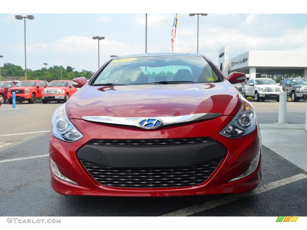 2011 Sonata Hybrid - Venetian Red / Camel photo #7