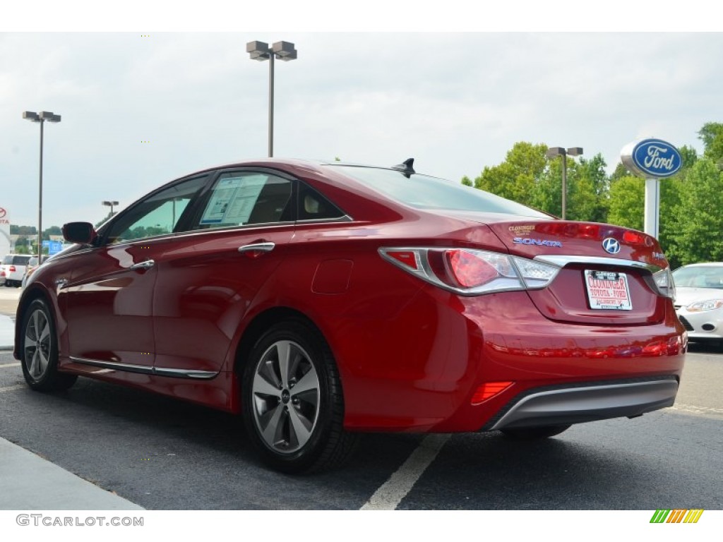 2011 Sonata Hybrid - Venetian Red / Camel photo #32