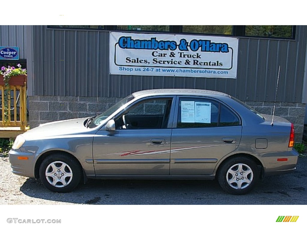 2005 Accent GLS Sedan - Stormy Gray / Gray photo #2