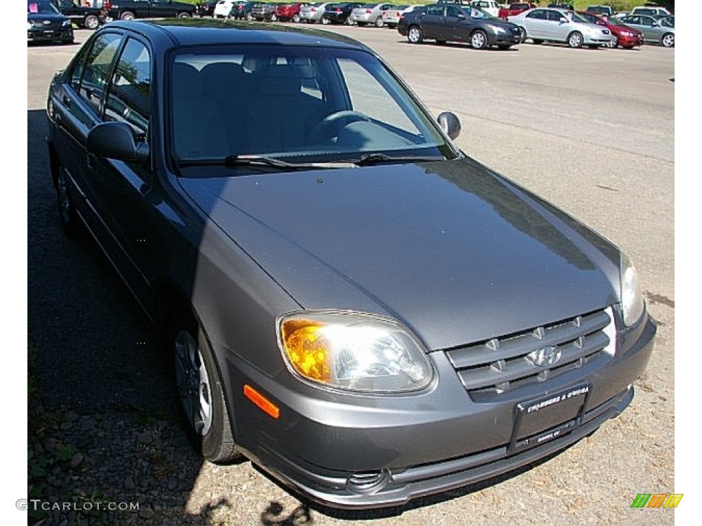 2005 Accent GLS Sedan - Stormy Gray / Gray photo #9