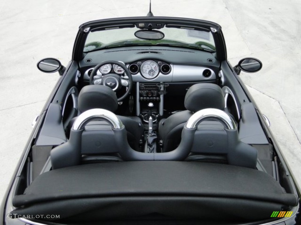 Black/Panther Black Interior 2005 Mini Cooper S Convertible Photo #84260706