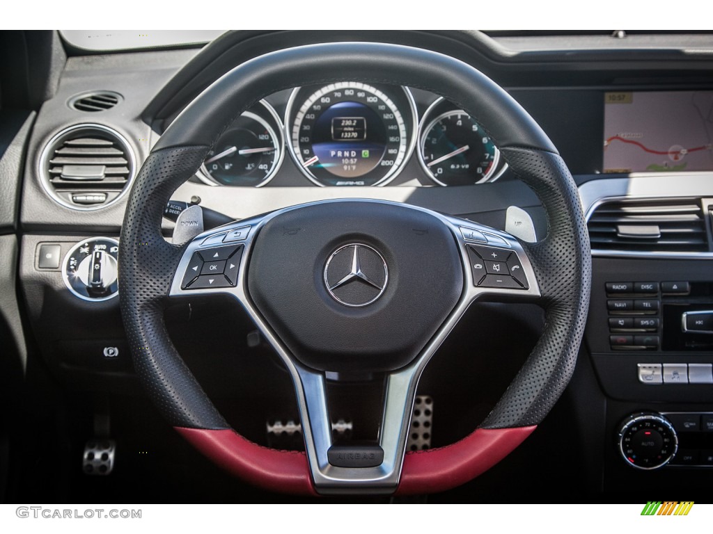 2012 Mercedes-Benz C 63 AMG Coupe AMG Black Steering Wheel Photo #84263034