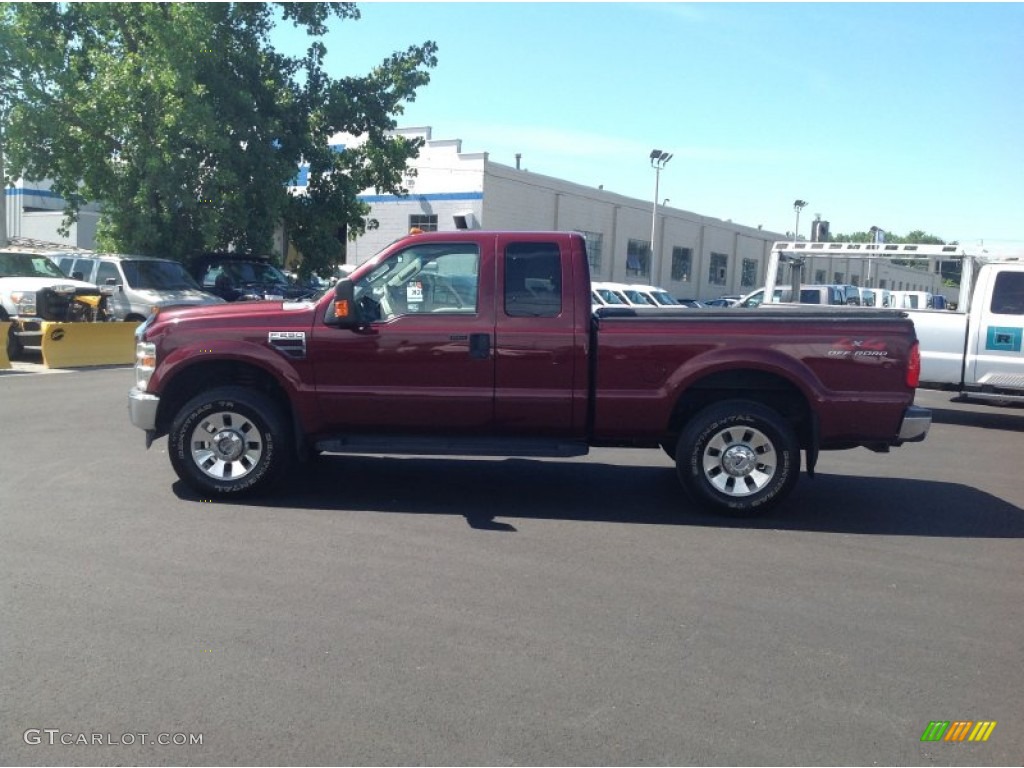 2008 F250 Super Duty Lariat SuperCab 4x4 - Dark Toreador Red / Medium Stone photo #2