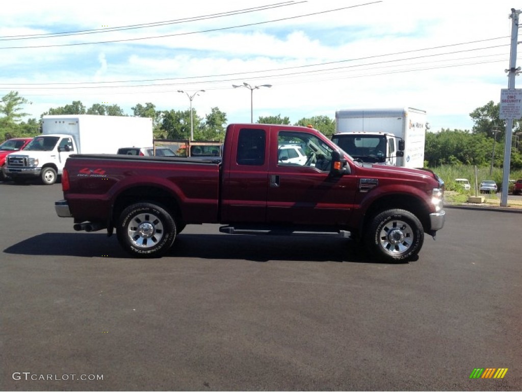 2008 F250 Super Duty Lariat SuperCab 4x4 - Dark Toreador Red / Medium Stone photo #6