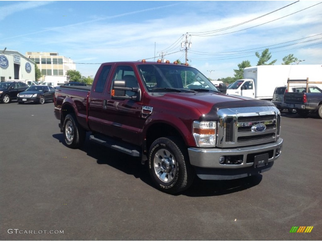 2008 F250 Super Duty Lariat SuperCab 4x4 - Dark Toreador Red / Medium Stone photo #7