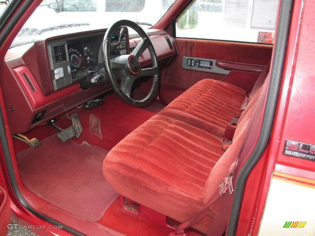 1991 Sierra 1500 SLE Regular Cab - Medium Red Metallic / Red photo #19