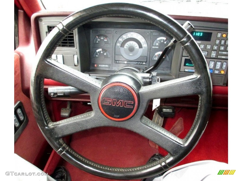 1991 Sierra 1500 SLE Regular Cab - Medium Red Metallic / Red photo #21