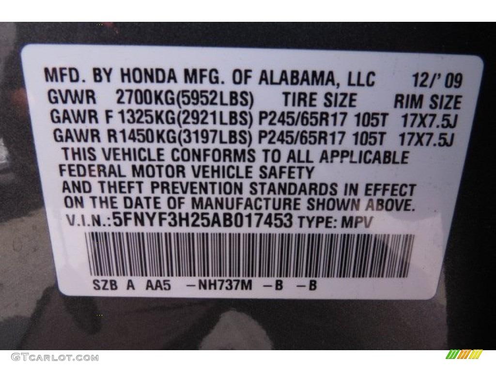 2010 Pilot LX - Polished Metal Metallic / Gray photo #9