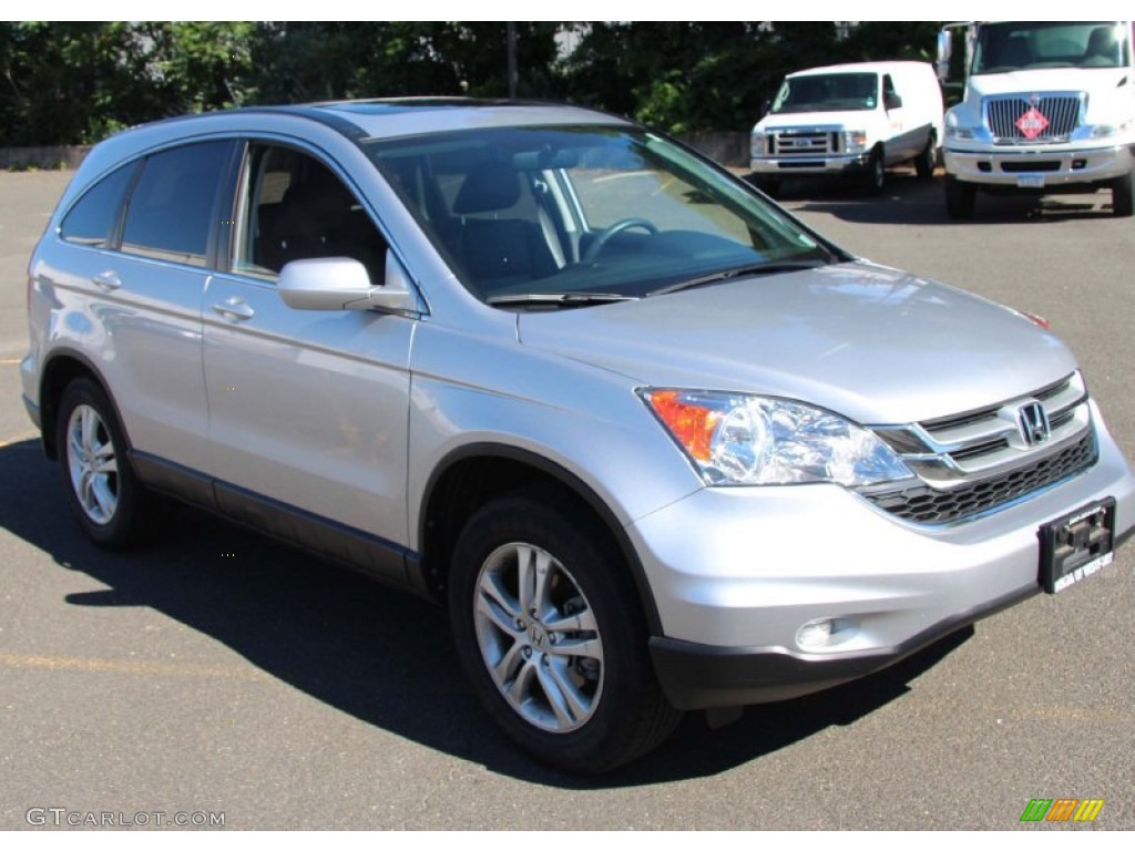 2010 CR-V EX-L AWD - Alabaster Silver Metallic / Black photo #3