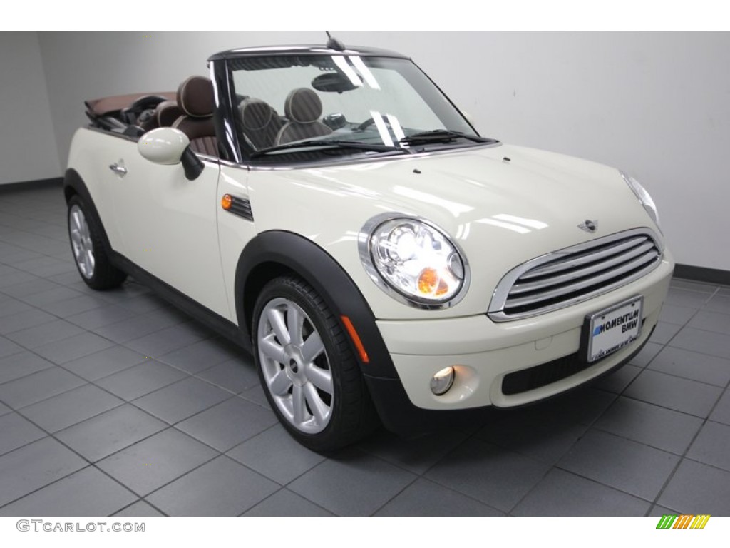 2009 Cooper Convertible - Pepper White / Hot Chocolate Leather/Cloth photo #1