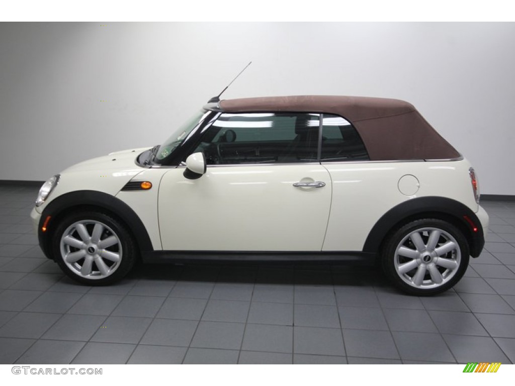 2009 Cooper Convertible - Pepper White / Hot Chocolate Leather/Cloth photo #2