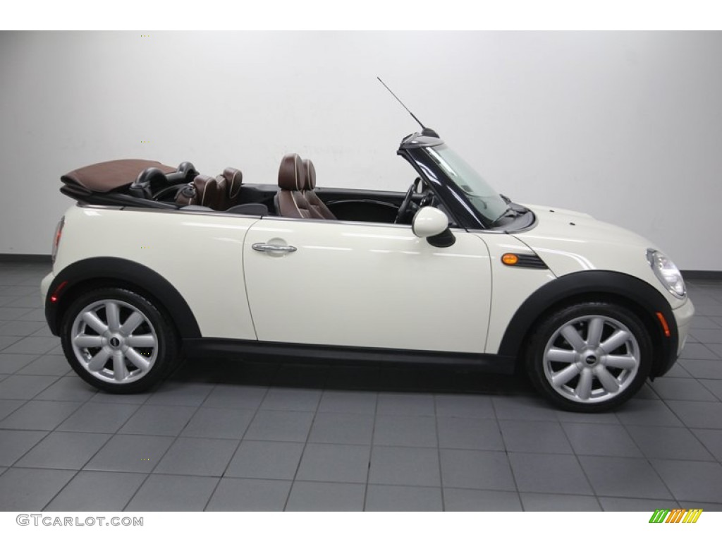 2009 Cooper Convertible - Pepper White / Hot Chocolate Leather/Cloth photo #7