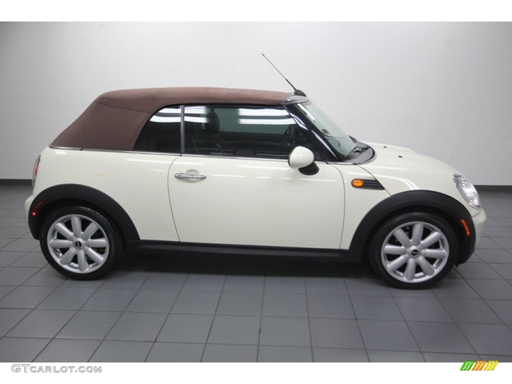 2009 Cooper Convertible - Pepper White / Hot Chocolate Leather/Cloth photo #8