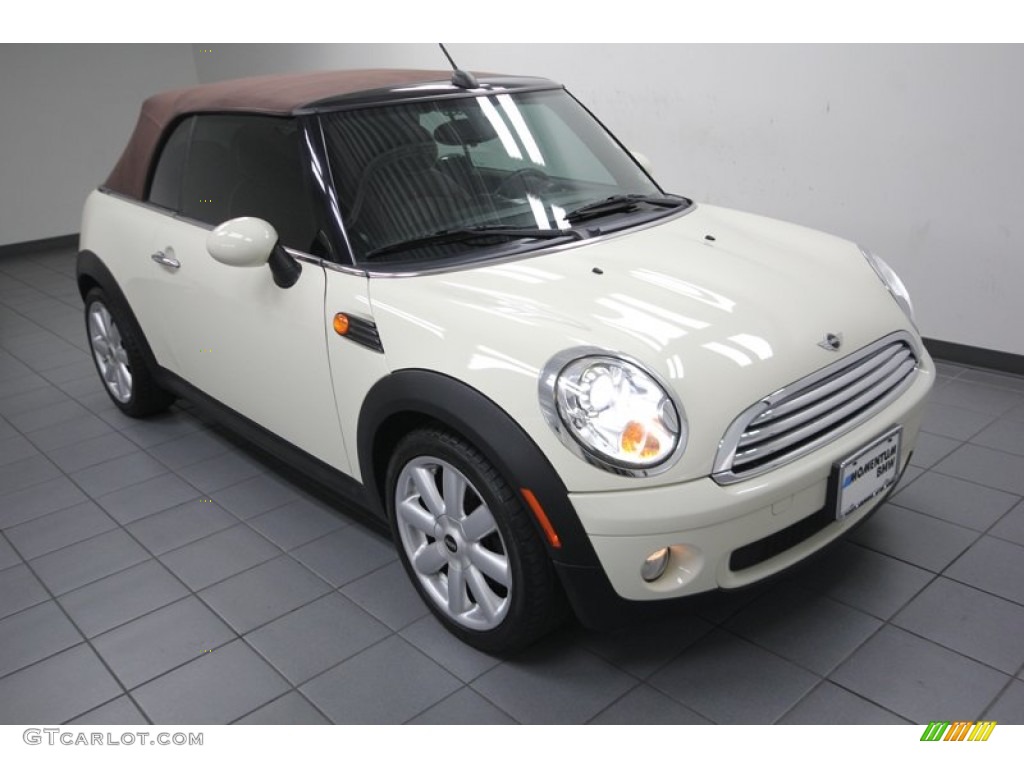 2009 Cooper Convertible - Pepper White / Hot Chocolate Leather/Cloth photo #10