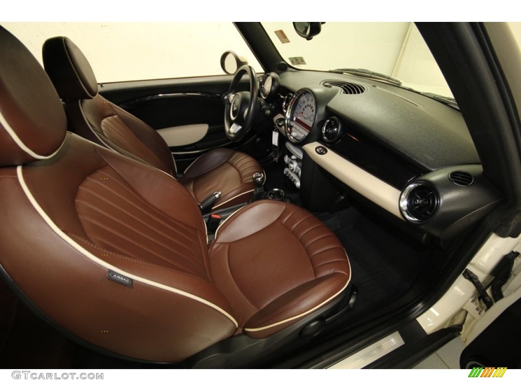 2009 Cooper Convertible - Pepper White / Hot Chocolate Leather/Cloth photo #30