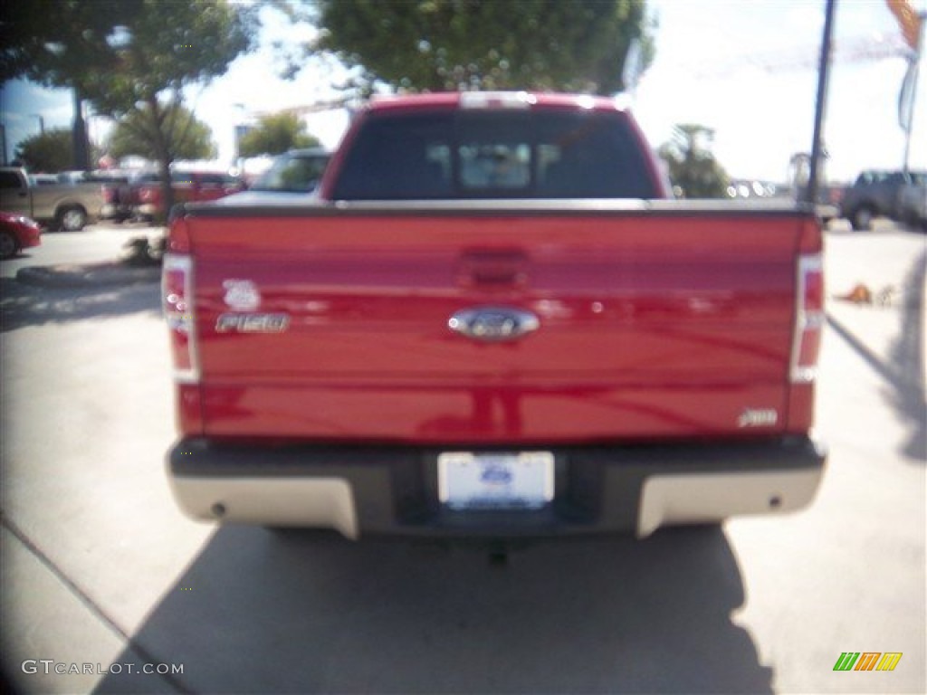 2010 F150 Lariat SuperCrew - Red Candy Metallic / Tan photo #5