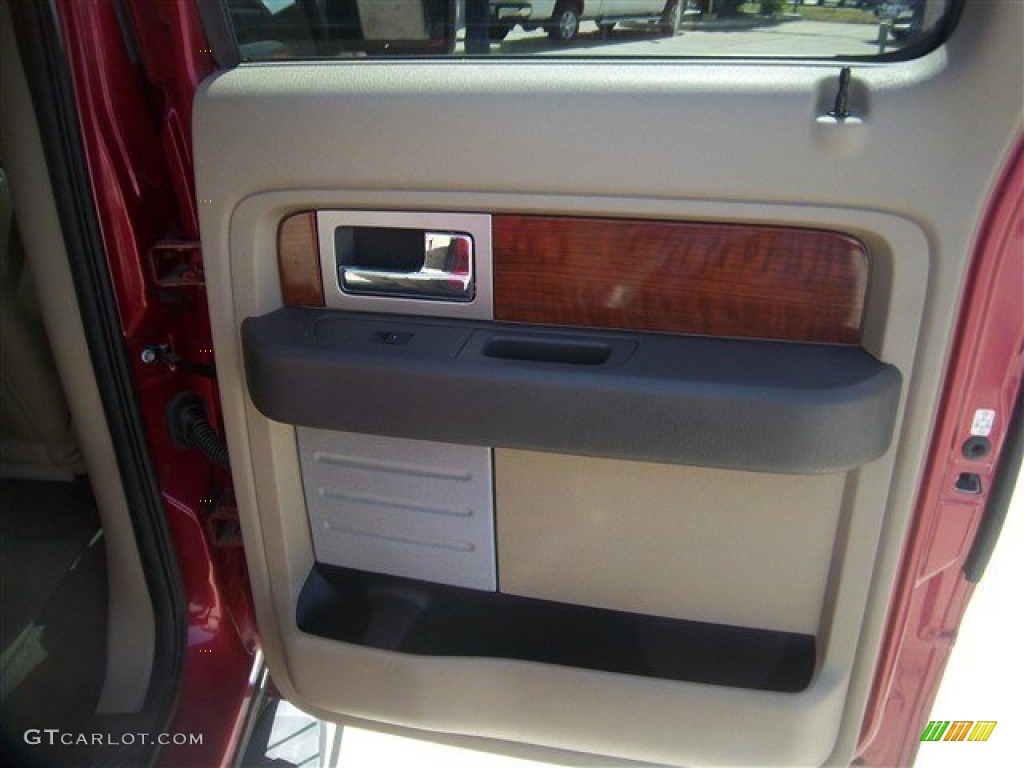 2010 F150 Lariat SuperCrew - Red Candy Metallic / Tan photo #9