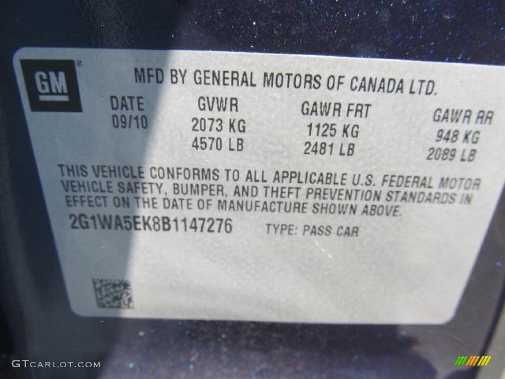 2011 Impala LS - Imperial Blue Metallic / Gray photo #24