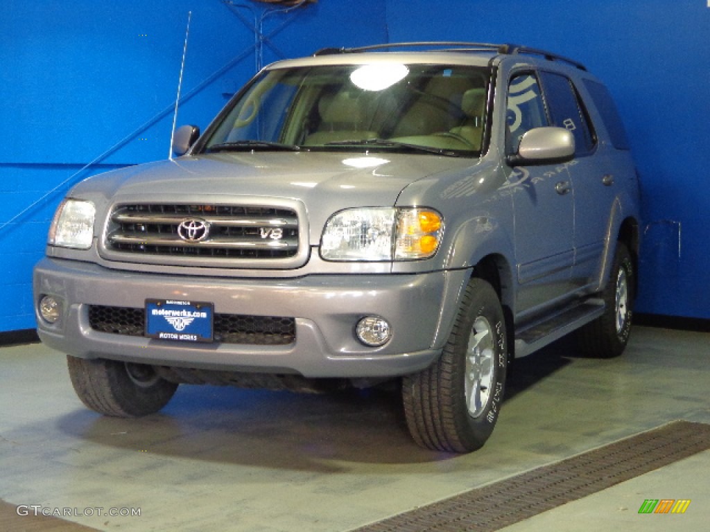 2002 Sequoia Limited 4WD - Thunder Gray Metallic / Oak photo #3