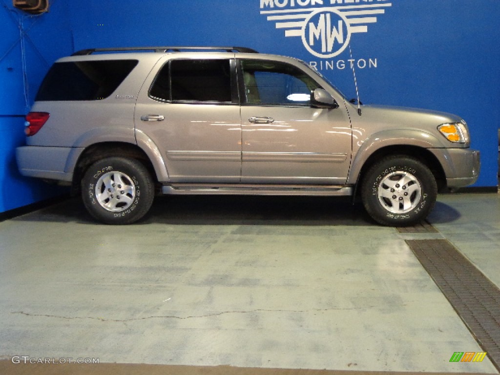 2002 Sequoia Limited 4WD - Thunder Gray Metallic / Oak photo #4
