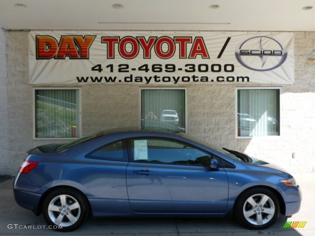 2007 Civic EX Coupe - Atomic Blue Metallic / Gray photo #1