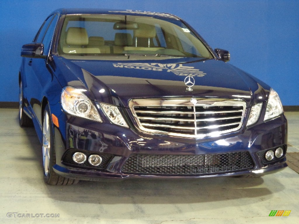 2010 E 350 4Matic Sedan - Capri Blue Metallic / Almond Beige photo #1