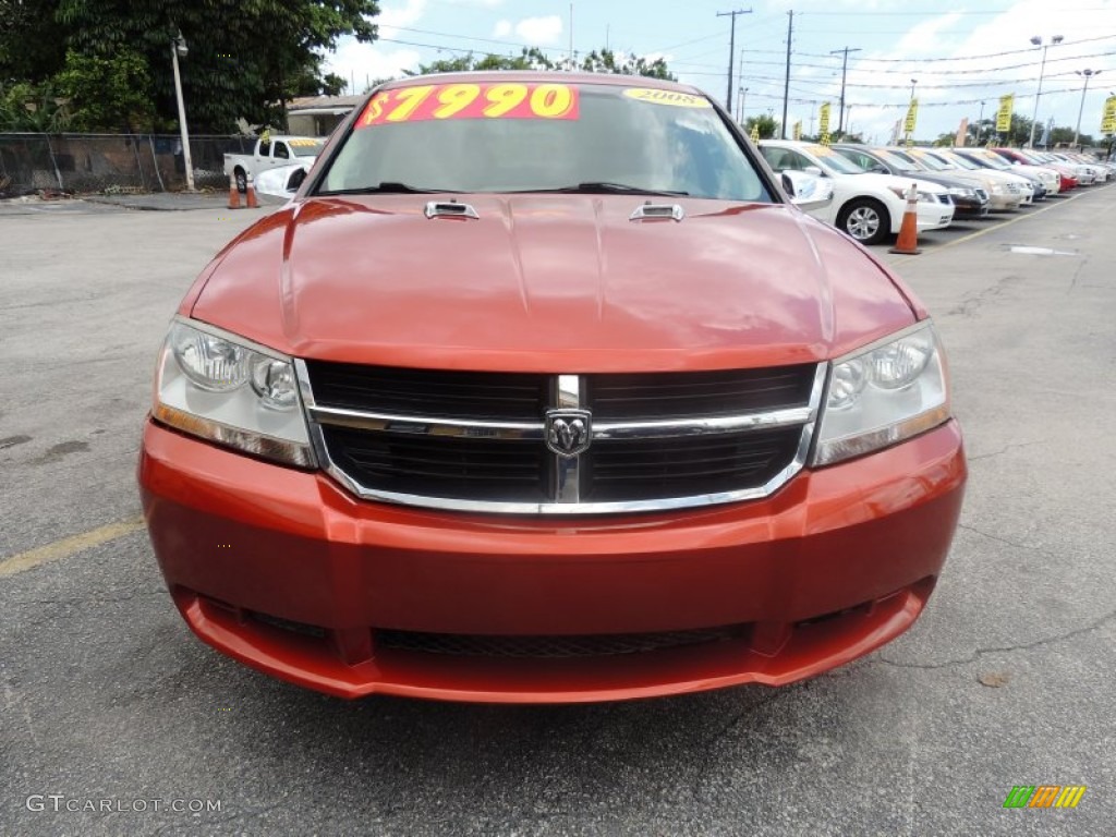 2008 Avenger SXT - Sunburst Orange Pearl / Dark Khaki/Light Graystone photo #2