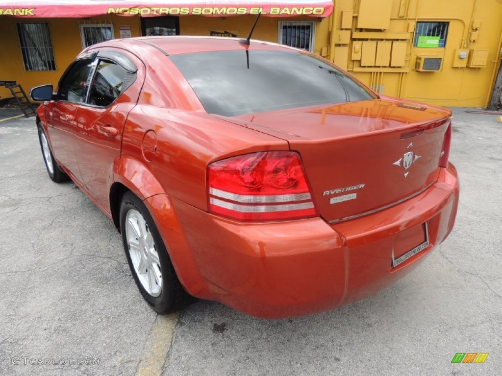 2008 Avenger SXT - Sunburst Orange Pearl / Dark Khaki/Light Graystone photo #8