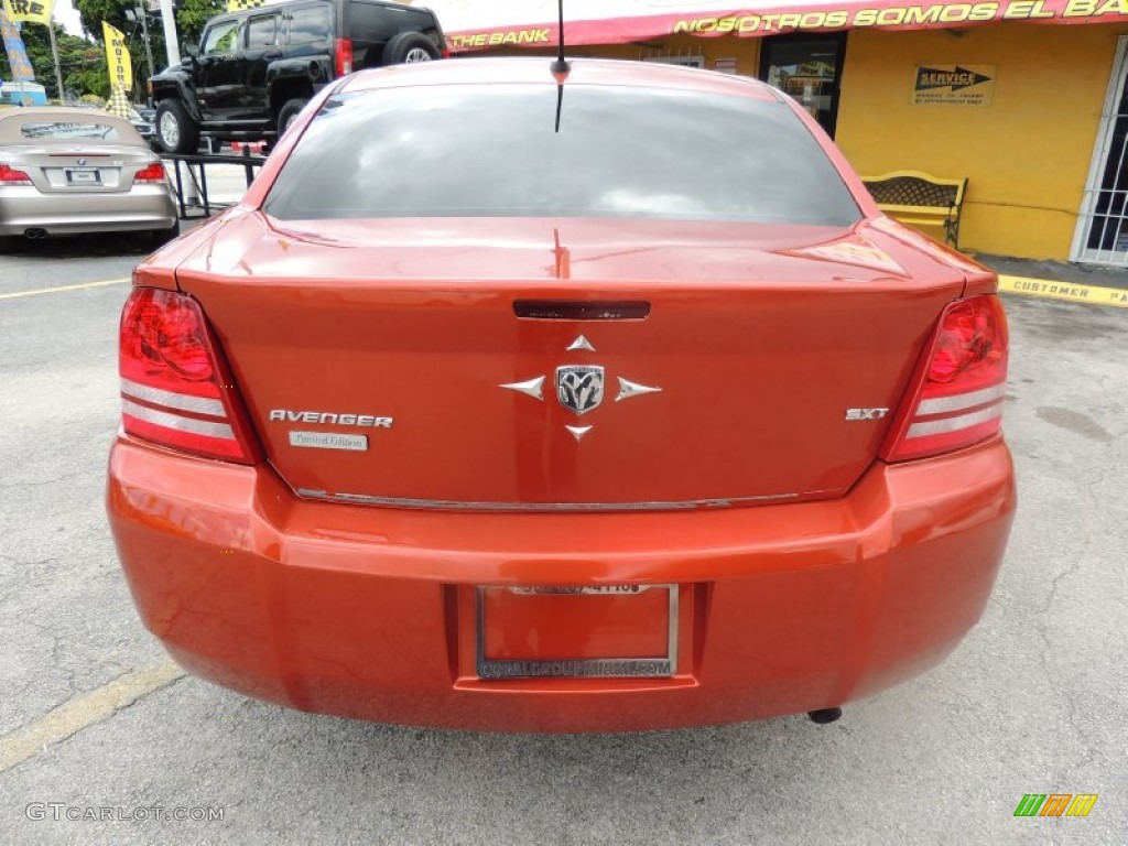 2008 Avenger SXT - Sunburst Orange Pearl / Dark Khaki/Light Graystone photo #9