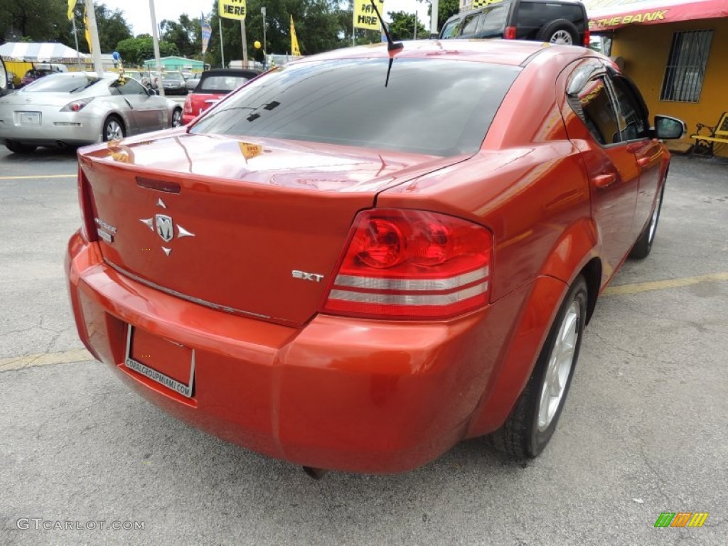 2008 Avenger SXT - Sunburst Orange Pearl / Dark Khaki/Light Graystone photo #10
