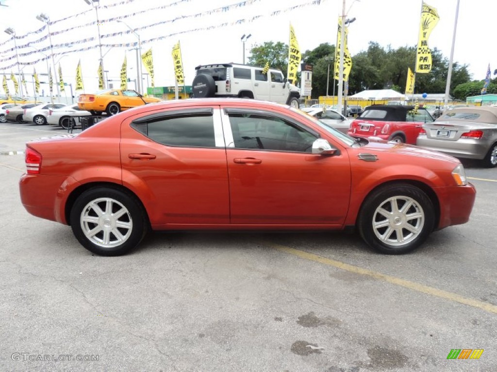 2008 Avenger SXT - Sunburst Orange Pearl / Dark Khaki/Light Graystone photo #11