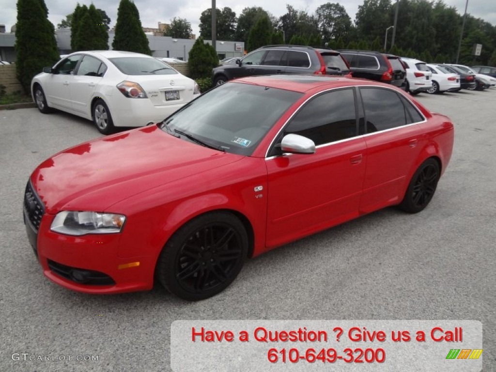 2008 S4 4.2 quattro Sedan - Brilliant Red / Black/Black photo #7