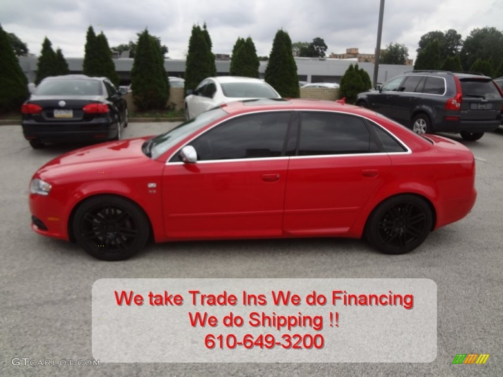 2008 S4 4.2 quattro Sedan - Brilliant Red / Black/Black photo #8