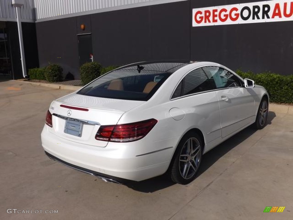 2014 E 350 Coupe - Diamond White Metallic / Natural Beige/Black photo #3