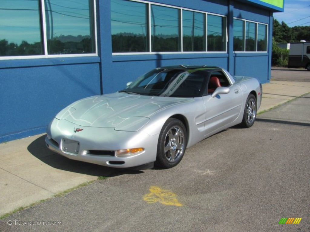 1999 Corvette Coupe - Sebring Silver Metallic / Firethorn Red photo #1