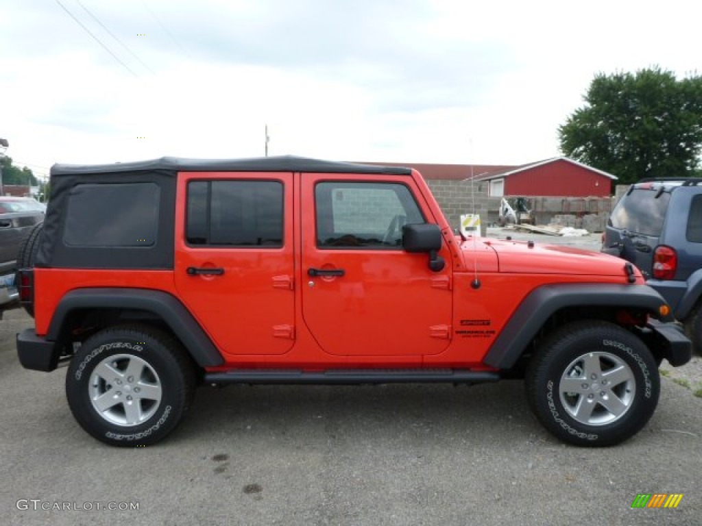 2013 Wrangler Unlimited Sport S 4x4 - Rock Lobster Red / Black photo #7
