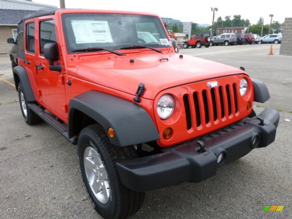 2013 Wrangler Unlimited Sport S 4x4 - Rock Lobster Red / Black photo #8