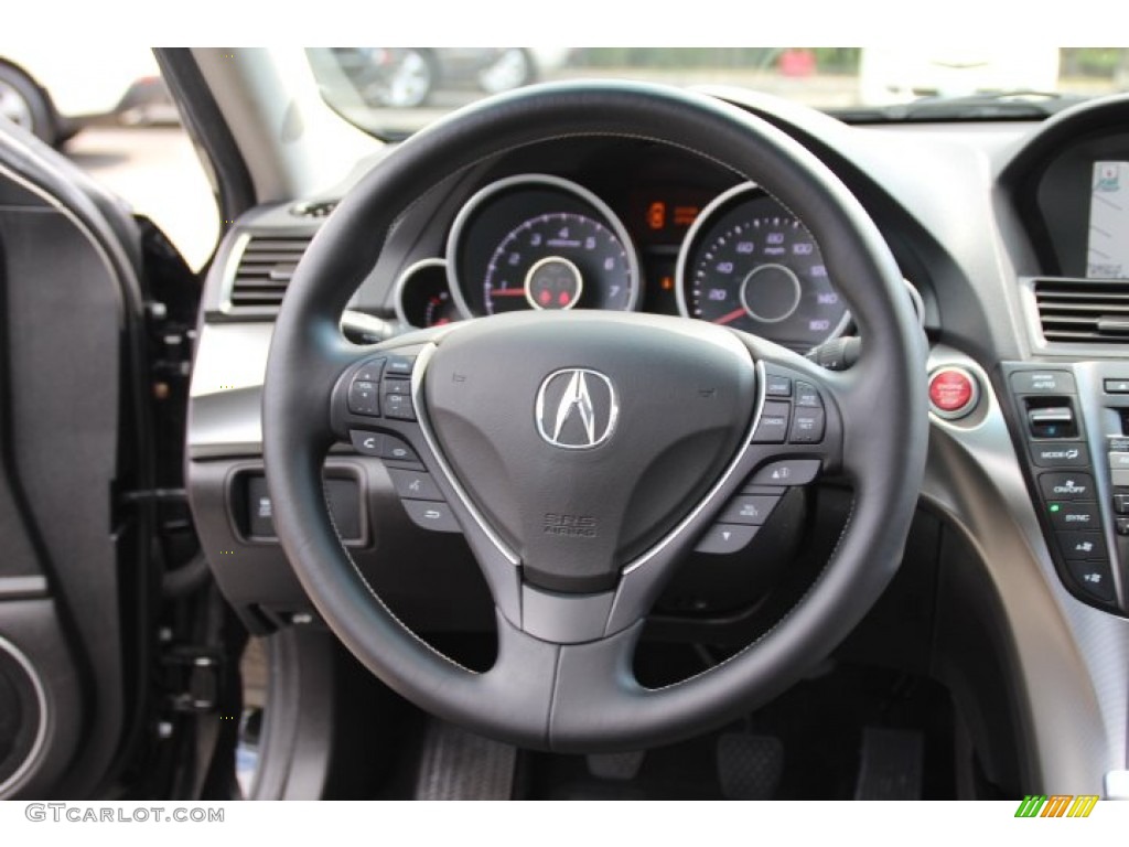 2010 Acura TL 3.7 SH-AWD Ebony Steering Wheel Photo #84327966
