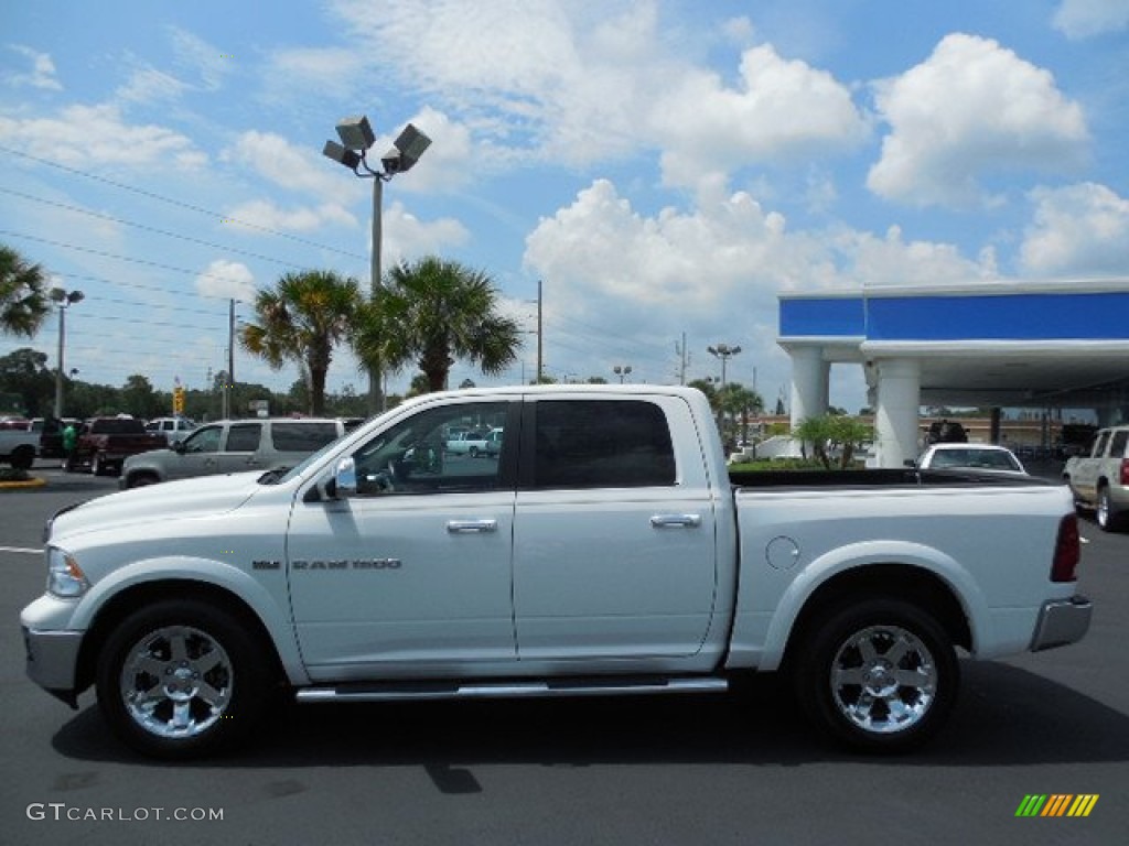 2011 Ram 1500 Laramie Crew Cab 4x4 - Bright White / Light Pebble Beige/Bark Brown photo #2